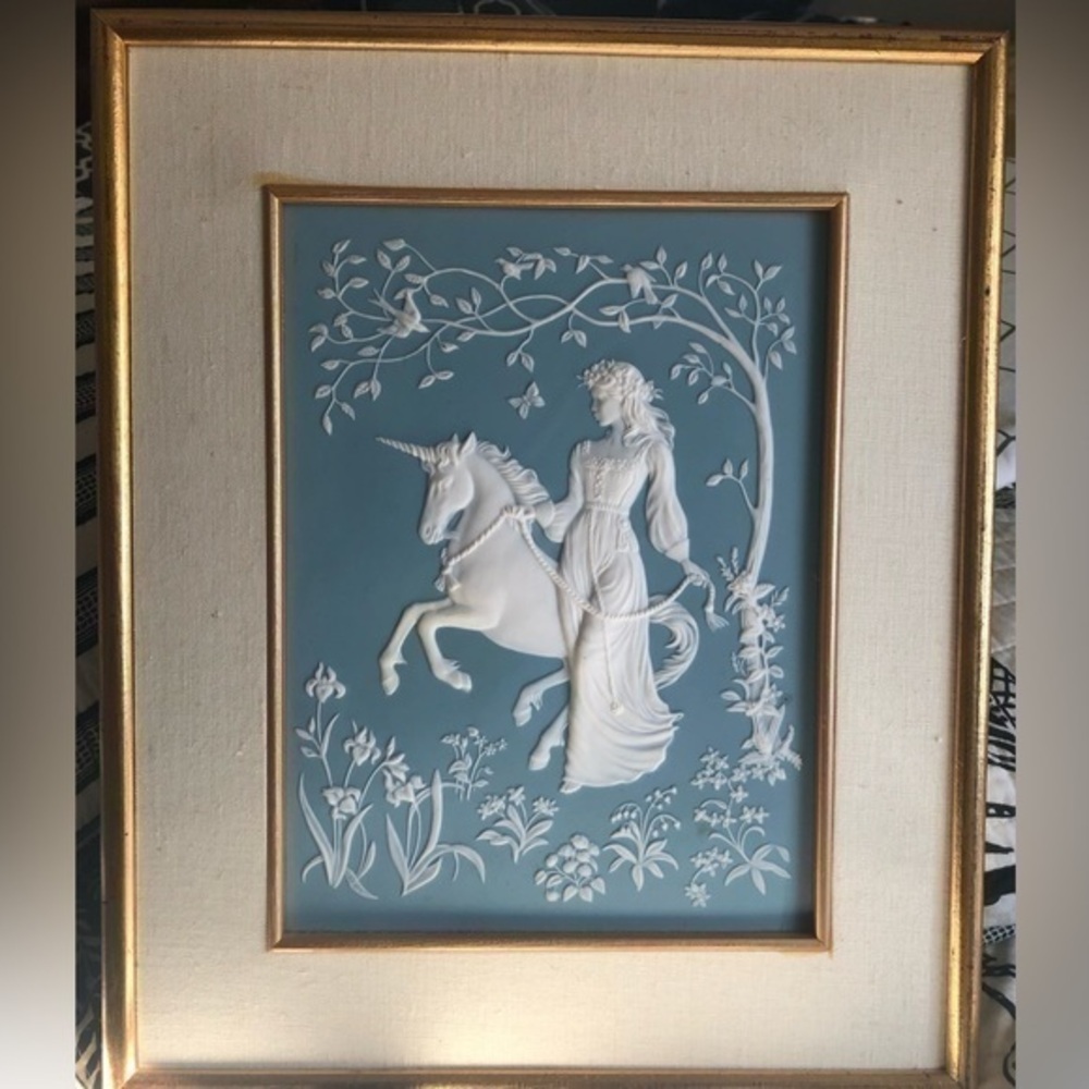 The Lady and the Unicorn Porcelain Framed Artwork by George McMonigle